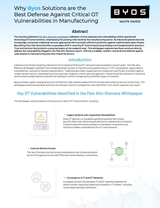 Byos Whitepaper - OT Vulnerabilities in Manufacturing thumbnail